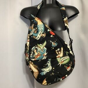 Sakkos Black Tattoo Art Sling Bag NWOT Unisex